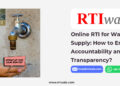 RTI for Water Supply