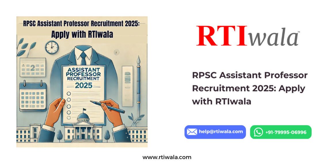 RPSC Assistant Professor Recruitment 2025_ Apply with RTIwala