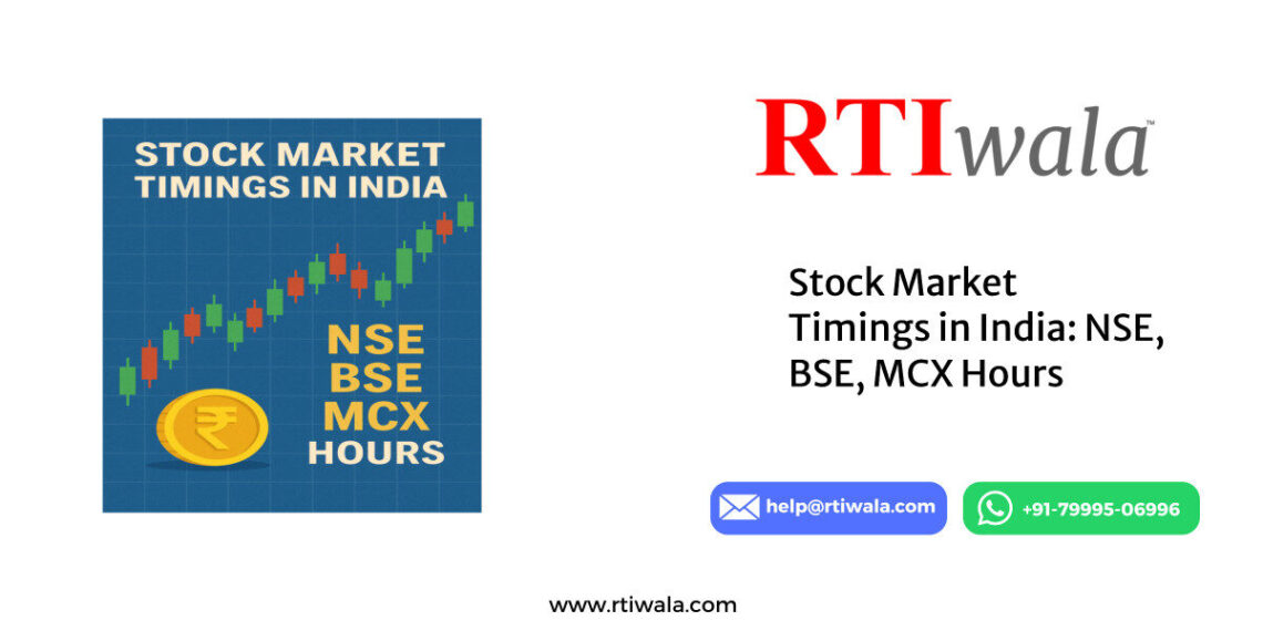 Stock Market Timings in India: NSE, BSE, MCX Hours by RTIwala