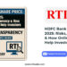 HDFC Bank Share Price 2025: Risks, Transparency & How Online RTI Can Help Investors