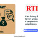 Can Salary Details Be Given Under RTI