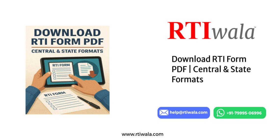 Download RTI Form PDF | Central & State Formats