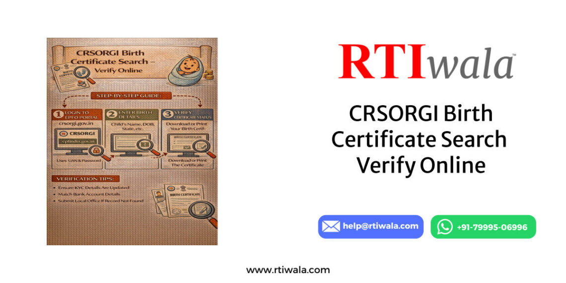 CRSORGI Birth Certificate Search – Verify Online by RTIwala