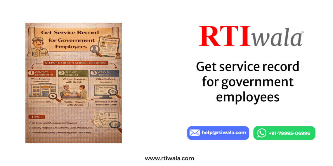 Get service record for government employees by RTIwala