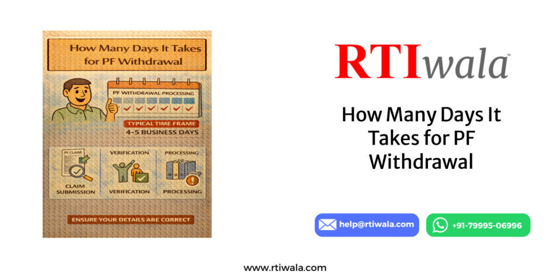 How Many Days It Takes for PF Withdrawal by RTIwala