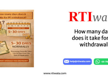 How many days does it take for PF withdrawal by RTIwala