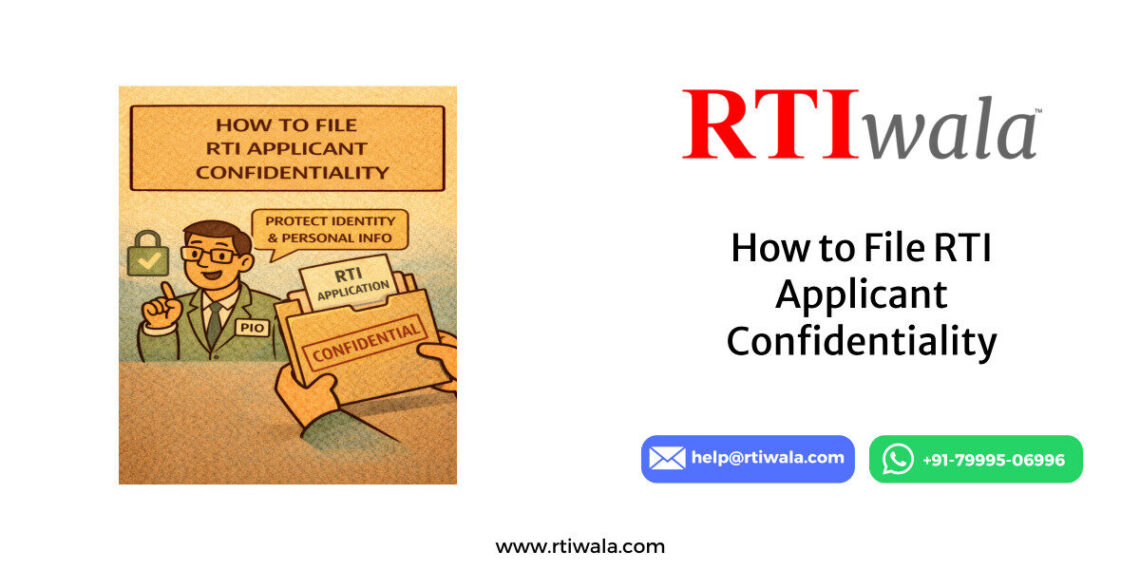 How to File RTI Applicant Confidentiality By RTIwala