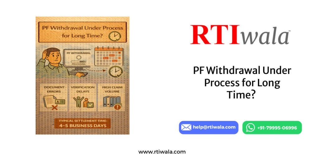 PF Withdrawal Under Process for Long Time? PF Settlement Time, Delay Reasons & How Many Days It Takes By RTIwala
