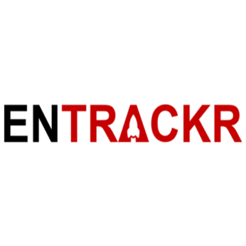 Entrackr logo on a white rti background.