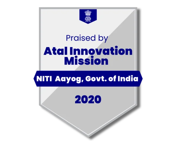 A badge with the words rti innovation mission 2020.