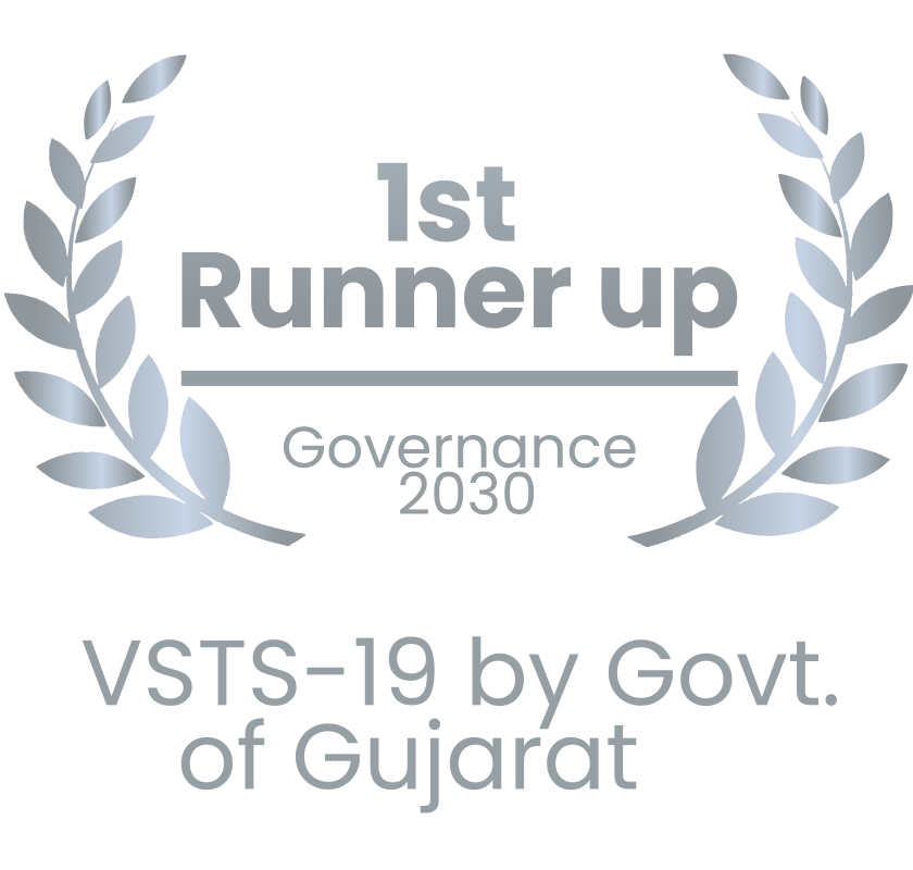 1st runner up governance by the gov of Gujarat, recognized for RTI implementation.